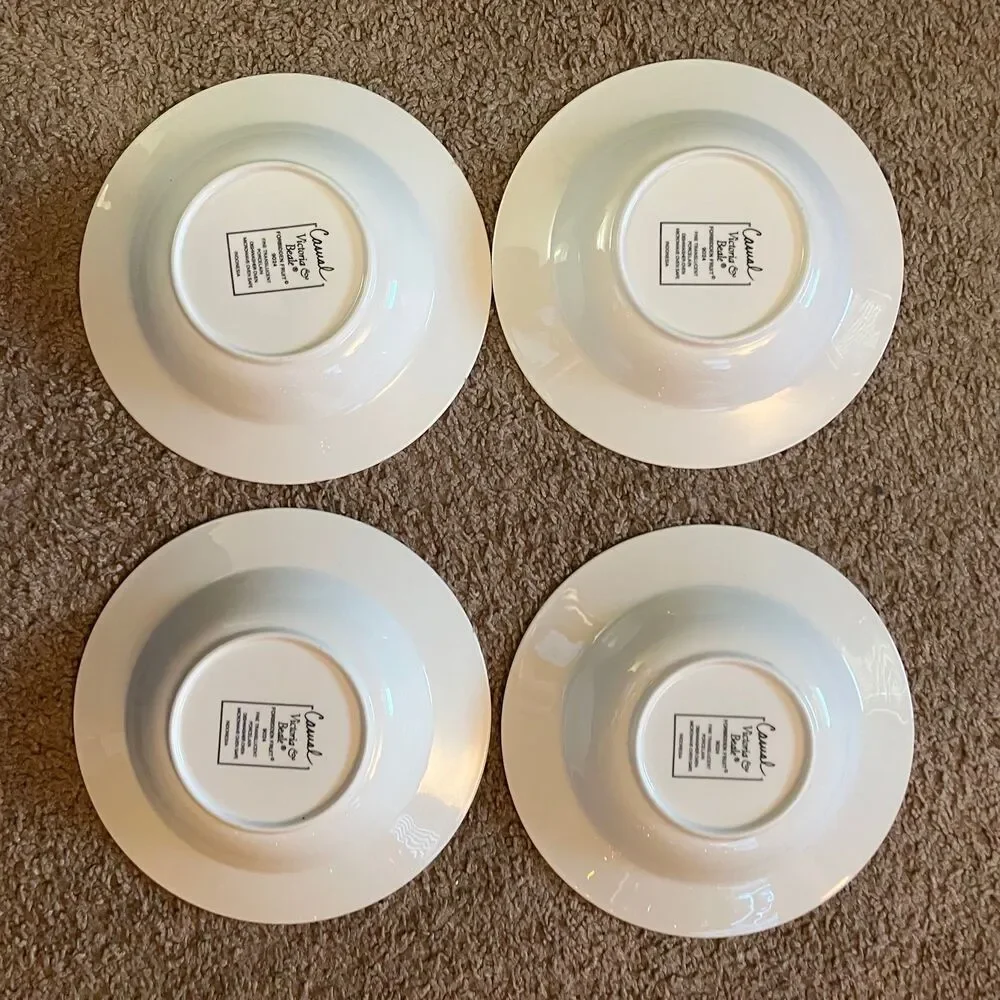 Set of 4 Victoria & Beale Forbidden Fruit Rimmed Soup Bowls 9024